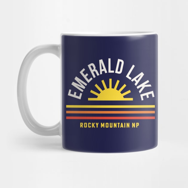 Emerald Lake Rocky Mountain National Park Souvenir Gift Sunrise by PodDesignShop